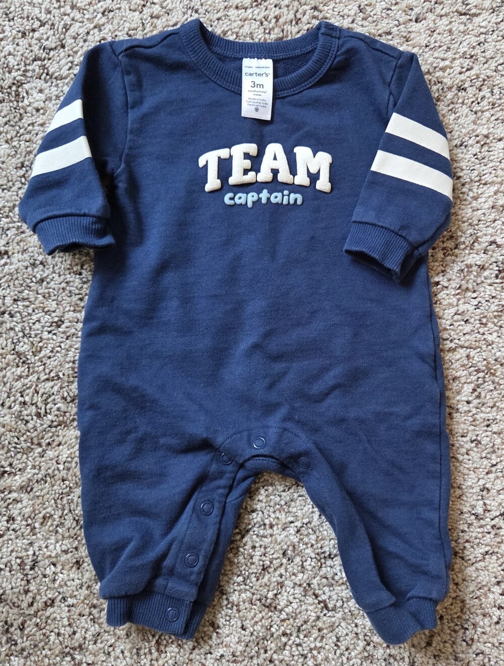 Carter's Baby Team Captain French Terry Navy Blue Jumpsuit